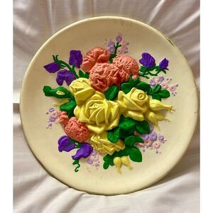 Vintage 1960’s MCM 3D Floral Pastel Wall Decor